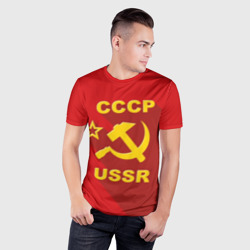 Мужская футболка 3D Slim СССР - серп молот - фото 2