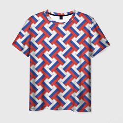 Российский триколор плетёнка – Мужская футболка 3D с принтом купить со скидкой в -26%