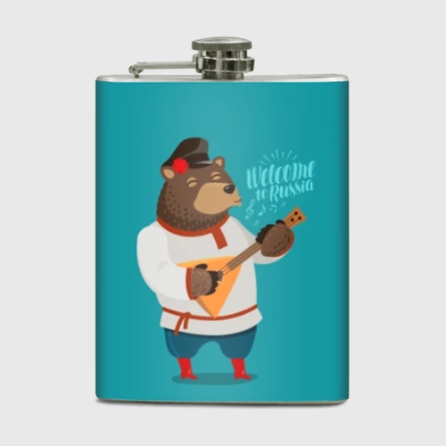 Фляга Welcome to Russia - bear