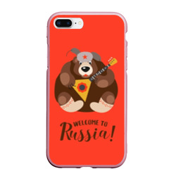 Чехол для iPhone 7Plus/8 Plus матовый Welcome to Russia bear