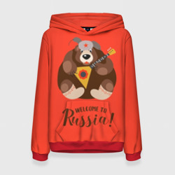 Женская толстовка 3D Welcome to Russia bear