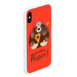 Чехол для iPhone XS Max матовый Welcome to Russia bear - фото 2