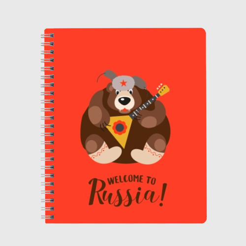 Тетрадь Welcome to Russia bear, цвет линия