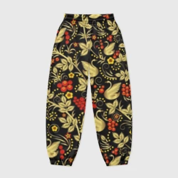 Женские джоггеры оверсайз 3D Хохлома золотые лебеди