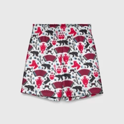 Детские спортивные шорты 3D Русский национальный орнамент