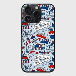 Чехол силиконовый для Apple iPhone 15 Pro Мax матовый Travel to Saint Petersburg