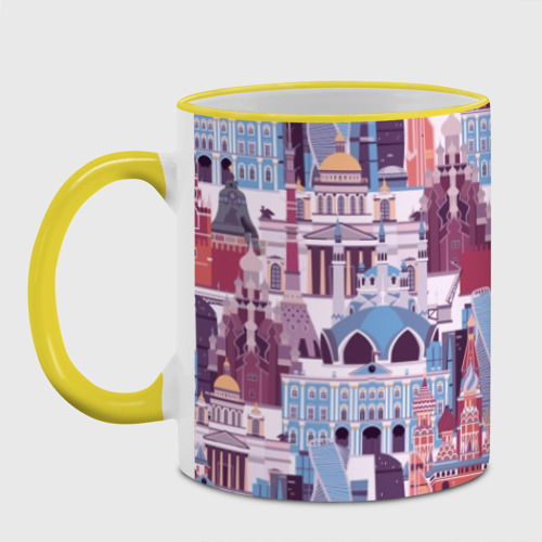 Кружка с полной запечаткой Москва архитектура, цвет Кант желтый - фото 2