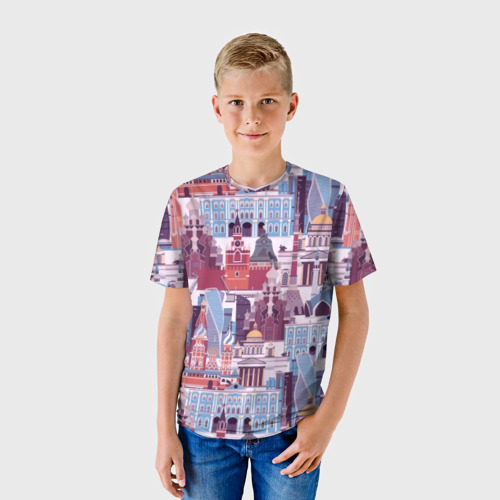 Детская футболка 3D Москва архитектура, цвет 3D печать - фото 3