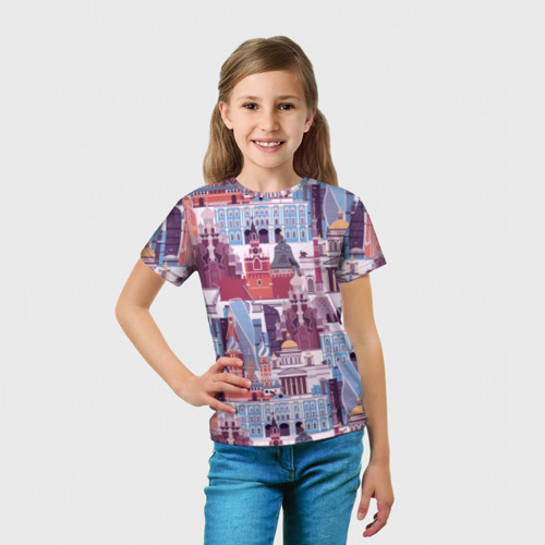 Детская футболка 3D Москва архитектура, цвет 3D печать - фото 5