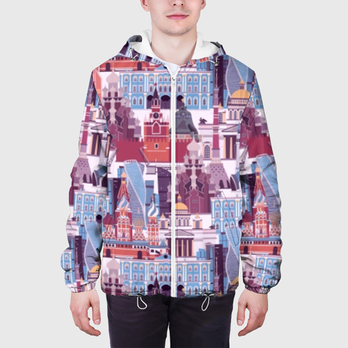 Мужская куртка 3D Москва архитектура, цвет 3D печать - фото 4