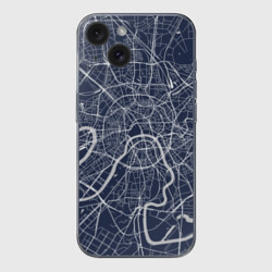 Чехол для iPhone 15 силиконовый с защитой камеры Карта Москвы
