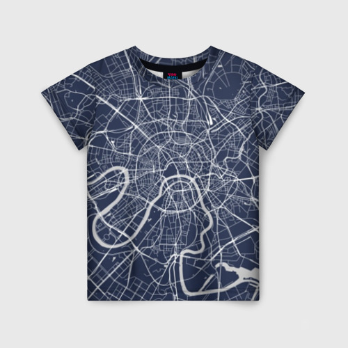 Детская футболка 3D Карта Москвы, цвет 3D печать