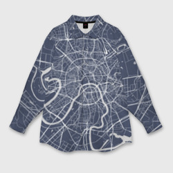 Мужская рубашка oversize 3D Карта Москвы