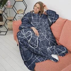 Плед с рукавами Карта Москвы - фото 2