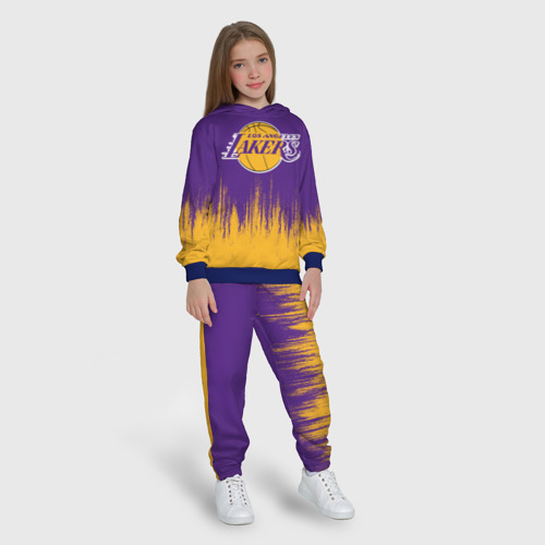 Детский костюм с толстовкой 3D LA Lakers, цвет синий - фото 5