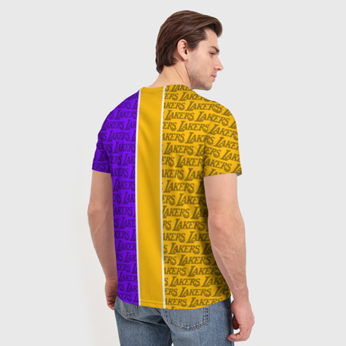 Мужская футболка 3D с принтом LA LAKERS, вид сзади #2