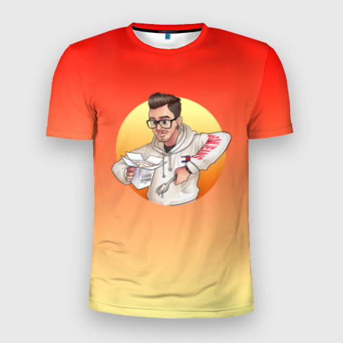 Мужская футболка 3D Slim с принтом Мамина Перловка, вид спереди #2