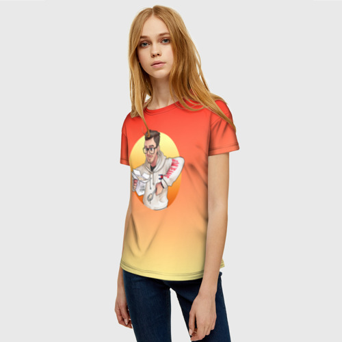 Женская футболка 3D с принтом Мамина Перловка, фото на моделе #1