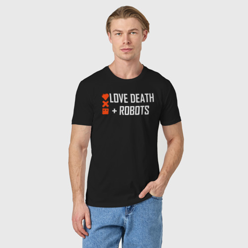 Мужская футболка хлопок Любовь, смерть и роботы, цвет черный - фото 3
