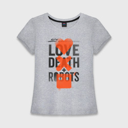 Женская футболка хлопок Slim Love death + robots
