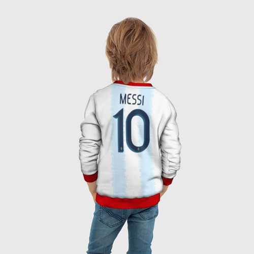 Детский свитшот 3D с принтом Messi Copa America 2019, вид сзади #2