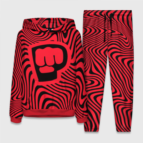 Женский костюм с толстовкой 3D PewDiePie Logo, цвет красный