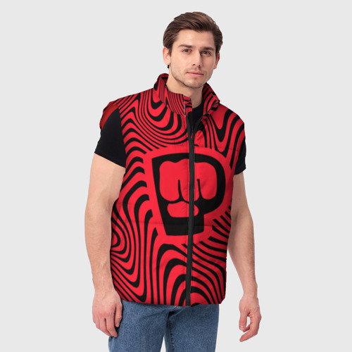 Мужской жилет утепленный 3D PewDiePie Logo, цвет красный - фото 3