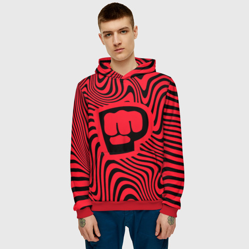 Мужская толстовка 3D PewDiePie Logo, цвет красный - фото 3