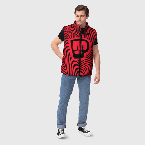 Мужской жилет утепленный 3D PewDiePie Logo, цвет красный - фото 5