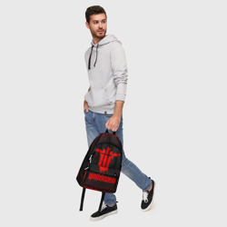 Рюкзак с принтом Wolfenstein для любого человека, вид спереди №5. Цвет основы: белый