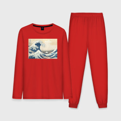Мужская пижама с лонгсливом хлопок Большая волна