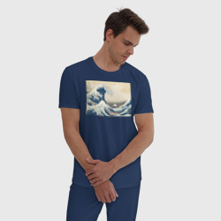 Мужская пижама хлопок Большая волна - фото 2