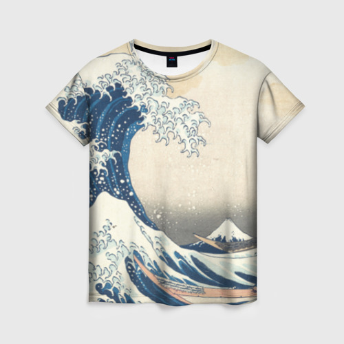 Женская футболка 3D Большая волна в Канагаве, цвет 3D печать