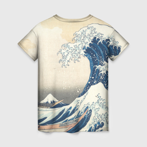 Женская футболка 3D Большая волна в Канагаве, цвет 3D печать - фото 2