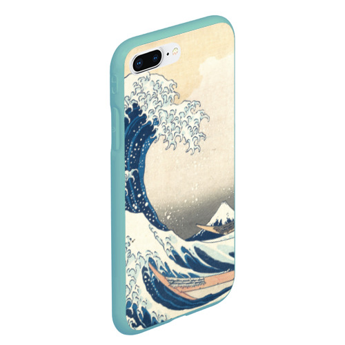 Чехол для iPhone 7Plus/8 Plus матовый Большая волна в Канагаве, цвет мятный - фото 3