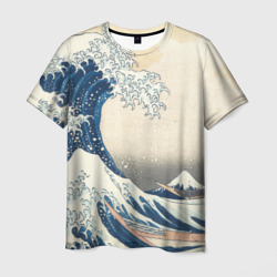 Мужская футболка 3D Большая волна в Канагаве