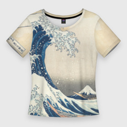 Женская футболка 3D Slim Большая волна в Канагаве