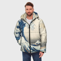 Мужская зимняя куртка 3D Большая волна в Канагаве - фото 2