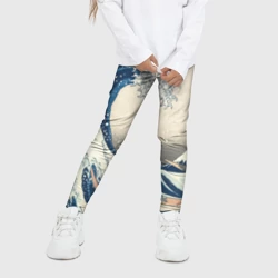 Детские леггинсы 3D Большая волна в Канагаве - фото 2