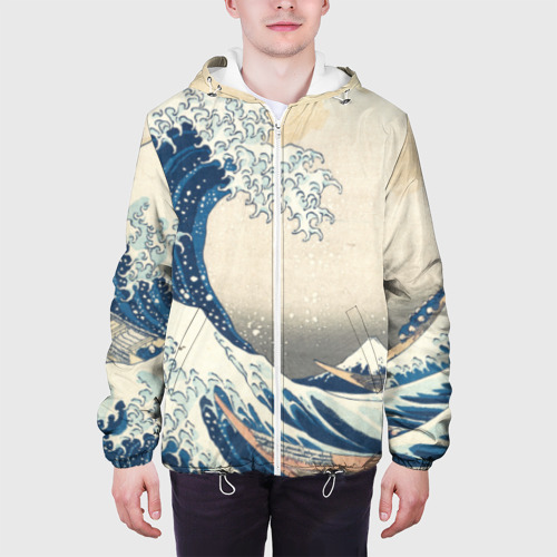 Мужская куртка 3D Большая волна в Канагаве, цвет 3D печать - фото 4
