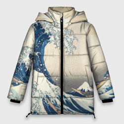 Женская зимняя куртка Oversize Большая волна в Канагаве