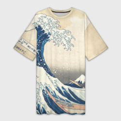 Платье-футболка 3D Большая волна в Канагаве