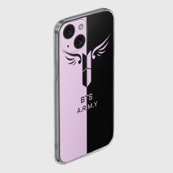 Чехол для iPhone 15 силиконовый с защитой камеры BTS A.R.M.Y - фото 2
