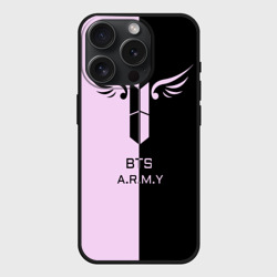 Чехол силиконовый для Apple iPhone 15 Pro матовый BTS A.R.M.Y