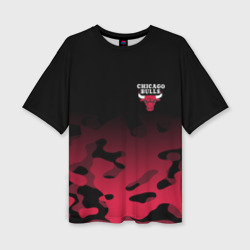 Женская футболка oversize 3D Chicago bulls