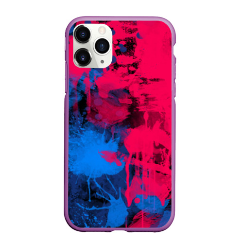 Чехол для iPhone 11 Pro Max матовый Буря красок, цвет фиолетовый