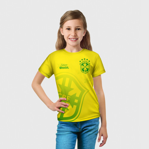 Детская футболка 3D с принтом Бразилия, вид сбоку #3