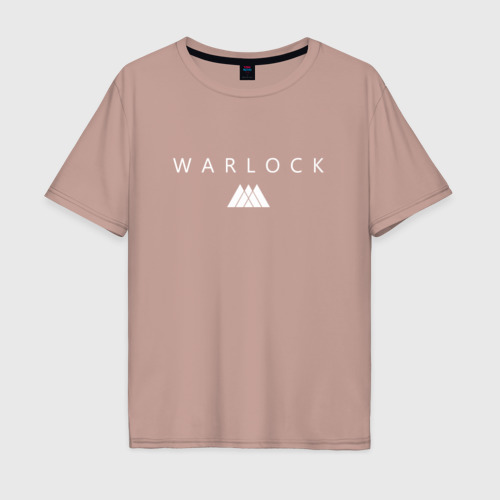 Мужская футболка хлопок Oversize Warlock, цвет пыльно-розовый