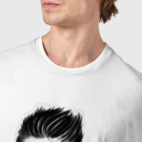 Мужская футболка хлопок Сергей Лазарев, цвет белый - фото 6
