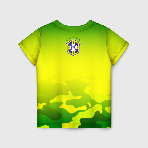 Детская футболка 3D с принтом Бразилия, вид сзади #1